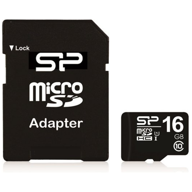 Silicon Power MicroSD kártya - 16GB microSDHC Class10 + adapter